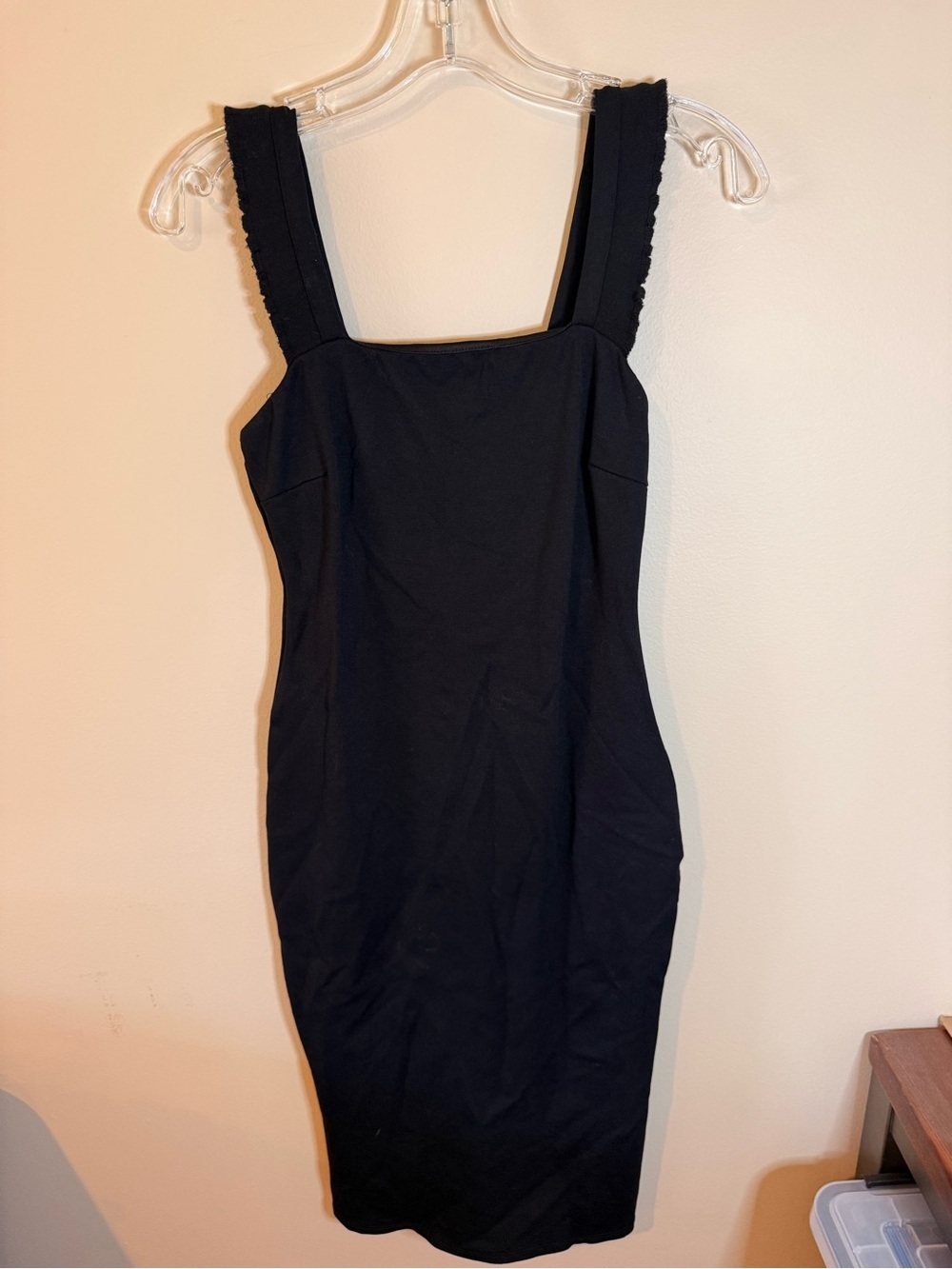 Lulu's Black Square-Neck Midi Bodycon Dress